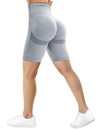 TAYOEA Radlerhose für Damen Sporthose Laufleggings Hohe Taille für Fitnessstudio Yoga Shorts Push up Po Scrunch Nahtlos Matte Kontur Smile von TAYOEA