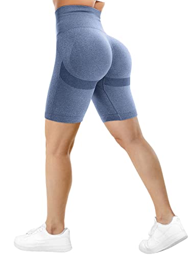 TAYOEA Radlerhose für Damen Sporthose Laufleggings Hohe Taille für Fitnessstudio Yoga Shorts Push up Po Scrunch Nahtlos Matte Kontur Smile von TAYOEA