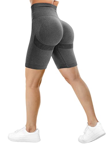 TAYOEA Radlerhose für Damen Sporthose Laufleggings Hohe Taille für Fitnessstudio Yoga Shorts Push up Po Scrunch Nahtlos Matte Kontur Smile von TAYOEA