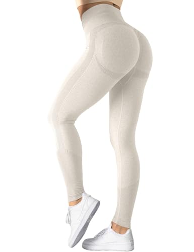 TAYOEA Sport Leggings Damen Nahtlose Scrunch Leggings Hohe Taille Fitnesshose Gym Yogahose Booty Lifting Push up Workout Blickdicht Sporthose Aprikose, XL TAYOEA Sport Leggings Damen Nahtlose Scrunch Leggings Hohe Taille Fitnesshose Gym Yogahose Booty Lifting Push up Workout Blickdicht Sporthose Aprikose, XL von TAYOEA