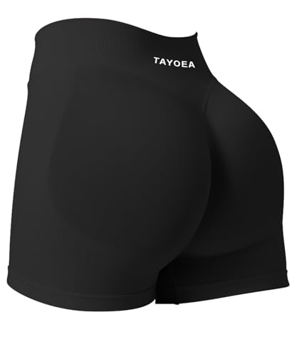 TAYOEA Sport Shorts Damen Scrunch Kurze Sporthose Push Up Kurze Leggings Butt Lifting Gym Short Nahtlose Workout Radlerhose Damen Schwarz,XL TAYOEA Sport Shorts Damen Scrunch Kurze Sporthose Push Up Kurze Leggings Butt Lifting Gym Short Nahtlose Workout Radlerhose Damen Schwarz,XL von TAYOEA