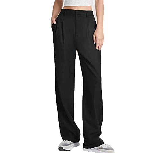 TAYSTE Damenhose mit hoher Taille und weitem Bein, Lässige lockere Damenhose mit weitem Bein, Geeignet für Loungewear Ausgehen Club Casual von TAYSTE