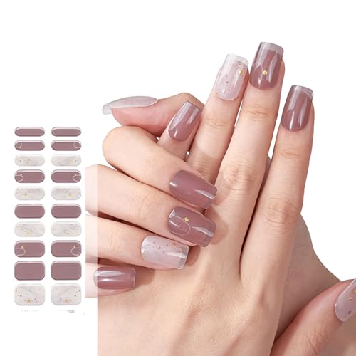 20 Stück Nagellackstreifen Langlebige Halb Ausgehärtete Nagelaufkleber Mit Weichem Glänzendem Gel Finish Für Anfängerinnen Frauen Und Mädchen von TAZIZI