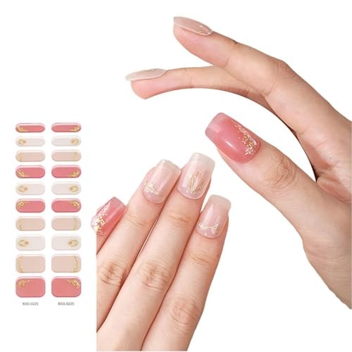 20 Stück Nagellackstreifen Langlebige Halb Ausgehärtete Nagelaufkleber Mit Weichem Glänzendem Gel Finish Für Anfängerinnen Frauen Und Mädchen von TAZIZI