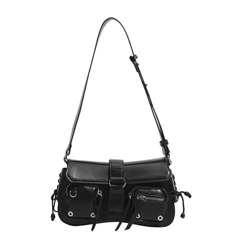 2023 PU-Leder-Tragetasche, Handtasche, modische Schultertaschen, lässige Achseltasche, trendige Unterarmtaschen für Damen und Mädchen, BK, 11.02x5.91x2.76in von TAZIZI