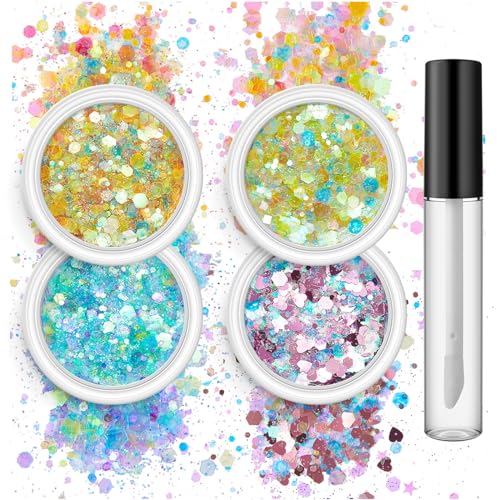 4 Box Nails Art Glitzer Pailletten Nagelflocken Entworfen Fantasy Nägel Kunstzubehör Für Frauen Und Mädchen Glitzernde Maniküre von TAZIZI