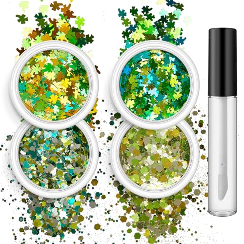 4 Box Nails Art Glitzer Pailletten Nagelflocken Entworfen Fantasy Nägel Kunstzubehör Für Frauen Und Mädchen Glitzernde Maniküre von TAZIZI