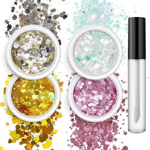 4 Box Nails Art Glitzer Pailletten Nagelflocken Entworfen Fantasy Nägel Kunstzubehör Für Frauen Und Mädchen Glitzernde Maniküre von TAZIZI