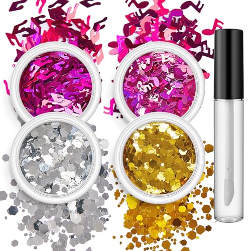 4 Box Nails Art Glitzer Pailletten Nagelflocken Entworfen Fantasy Nägel Kunstzubehör Für Frauen Und Mädchen Glitzernde Maniküre von TAZIZI