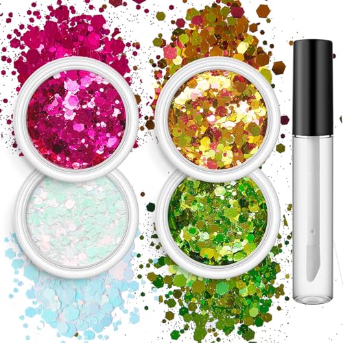 4 Box Nails Art Glitzer Pailletten Nagelflocken Entworfen Fantasy Nägel Kunstzubehör Für Frauen Und Mädchen Glitzernde Maniküre von TAZIZI