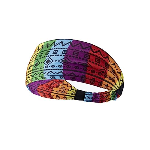 Elastisches Stirnband mit Regenbogen-Druck, Sport-Haarbänder, Yoga, Sport, Kostümzubehör, Headwrap Stirnband, Regenbogen-Druck von TAZIZI