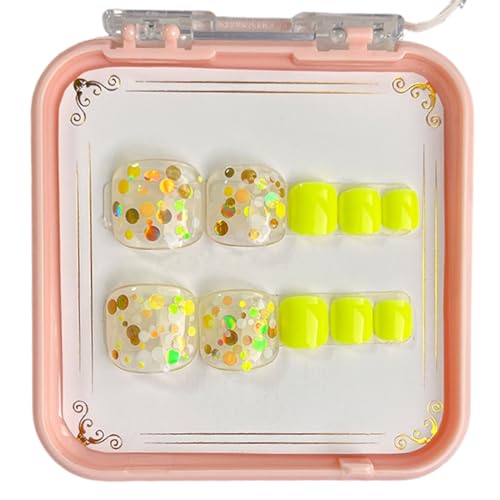 Französische Tipps Zum Aufdrücken Von Zehennägeln Modische Kurze Quadratische Zehennägel Zum Aufkleben Von Bunten Falschen Zehennägeln Für Frauen Und Mädchen von TAZIZI