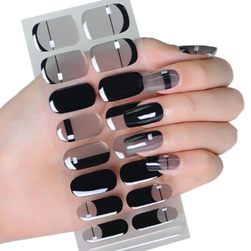 Halbgehärtete Gelnägel Lackstreifen Gelnägel Vollständige Wraps Streifen Gelnägel Aufkleber/LED Lampe Erforderlich Nagelfolien von TAZIZI