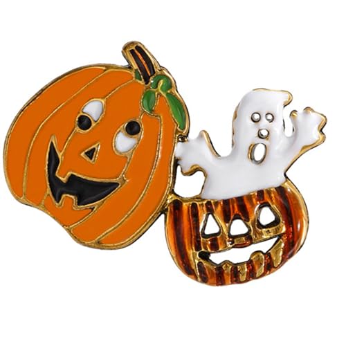Kürbis-Geist Brosche Pin Horror Halloween Brosche Pin Vintage Kürbis Anstecknadeln Halloween Kostüm Zubehör für Frauen Mädchen von TAZIZI