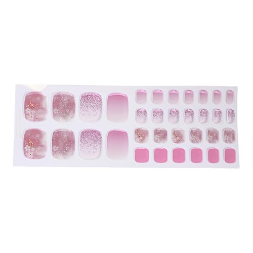 Schnell Auftragende Gel Pediküre Aufkleber Komplette Nägel Wraps Zum Tragen Mit Funkelndem Puder Ornament Pediküre Aufkleber Für Frauen von TAZIZI