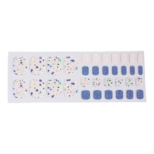 Schnell Auftragende Gel Pediküre Aufkleber Komplette Nägel Wraps Zum Tragen Mit Funkelndem Puder Ornament Pediküre Aufkleber Für Frauen von TAZIZI
