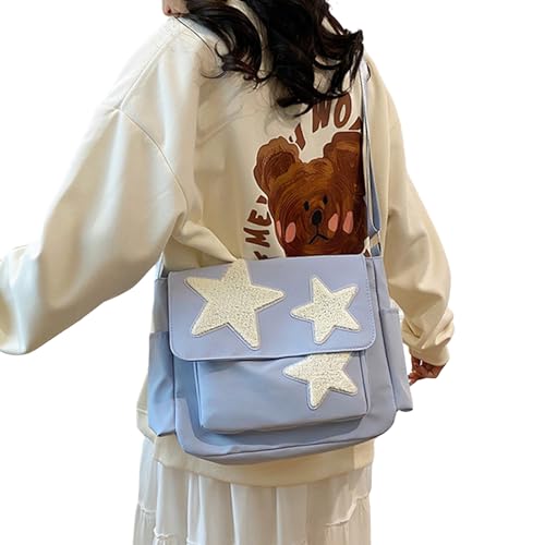 Star Crossbody-Tasche mit großem Fassungsvermögen, Kuriertasche, japanischer Stil, Schultertasche, Brusttaschen für Damen und Mädchen, Teenager, bl, Einheitsgröße von TAZIZI