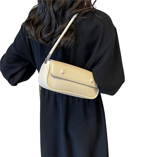 TAZIZI Damen Satteltasche, Umhängetasche, PU-Leder, Handtasche, Mädchen, Hobo-Tasche, einfache Achseltasche, modische Unterarmtasche, Clutch, Geldbörse, AT, Einheitsgröße von TAZIZI