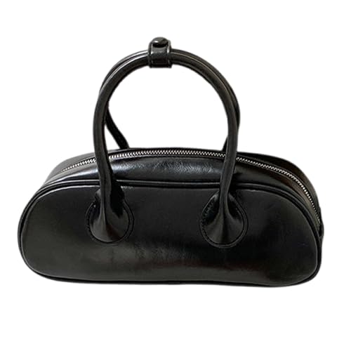 TAZIZI Damen-Umhängetasche, PU-Leder, einfache Handtasche, einfarbig, Kuriertasche, Mädchen, leger, Crossbody-Tasche, modische Umhängetasche, BK, Einheitsgröße von TAZIZI