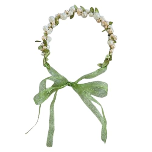 Zarte Perlen-/Blattform, Haarreif, Blumenmädchen, Frühlings-Stirnband, Hochzeit, Partys, Kinder, Perlen-/Blatt-Fotografie-Stirnband von TAZIZI