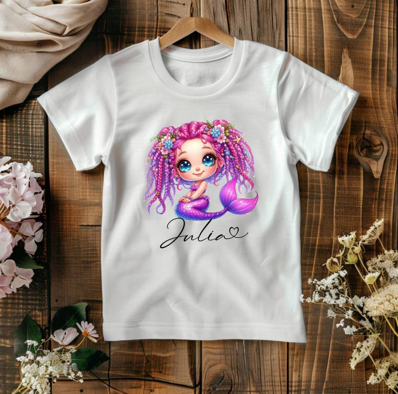 Kinder T-Shirt Meerjungfrau | Personalisiert Mädchen von TBDreamWork