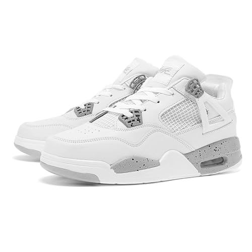 TBJ Air 4 Retro Sneaker Herren Damen Schuhe Skateboardschuhe Laufschuhe TurnschuheBasketball Schuhe Sportschuhe EU 40 WeißGrau-H von TBJ