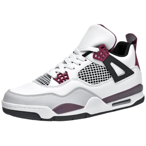 TBJ Air 4 Retro Sneaker Herren Damen Schuhe Skateboardschuhe Laufschuhe TurnschuheBasketball Schuhe Sportschuhe EU 42 Weiß Lila von TBJ