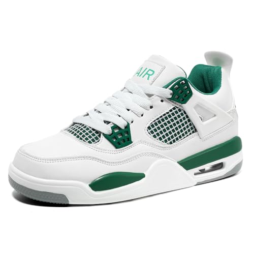 TBJ Air 4 Retro Sneaker Herren Damen Schuhe Skateboardschuhe Laufschuhe TurnschuheBasketball Schuhe Sportschuhe EU 45 WeißGrün-K von TBJ