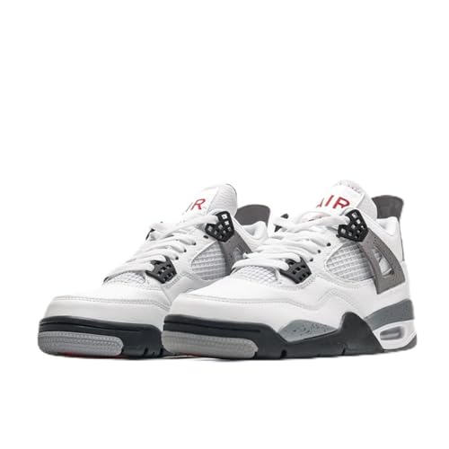 TBJ Air 4 Retro Sportschuhe Herren Damen | Skateboarding & Basketballschuhe | Bequeme Turnschuhe mit Hohem Komfor EU39.Weiß Rot von TBJ