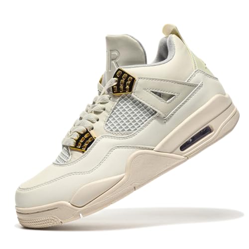 TBJ Air 4 Retro Sportschuhe Herren Damen | Skateboarding & Basketballschuhe | Bequeme Turnschuhe mit Hohem Komfor Grau EU38 von TBJ