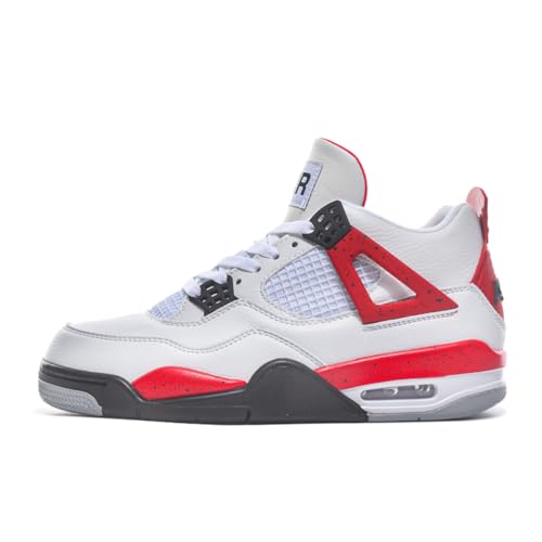 TBJ Air 4 Retro Sportschuhe Herren Damen | Skateboarding & Basketballschuhe | Bequeme Turnschuhe mit Hohem Komfor Rot Weiß EU45 von TBJ