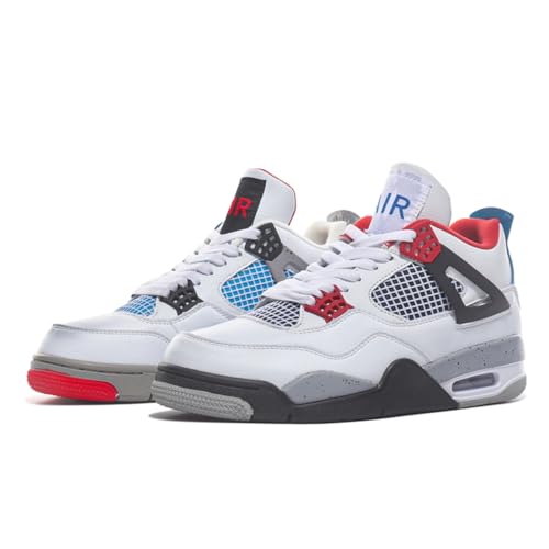 TBJ Air 4 Retro Sportschuhe Herren Damen | Skateboarding & Basketballschuhe | Bequeme Turnschuhe mit Hohem Komfor Rotblau EU37 von TBJ