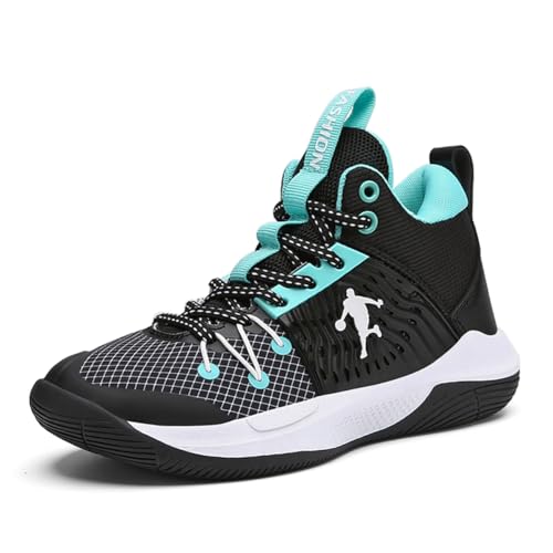 TBJ Basketball Shoes Men Women Fashion Sports Shoes Training Shoes Non-Slip Wear Resistant Basketball Shoes for Jugendliche EU40 Schwarz von TBJ