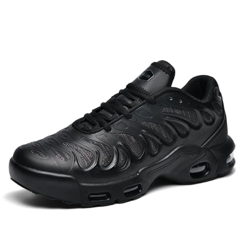 TBJ Herren Damen Air Sneakers Sportschuhe Walkingschuhe Laufschuhe mit Luftpolster Atmungsaktiv Turnschuhe Leichte Schuhe Tennisschuhe Shoes Schwarz EU40 von TBJ