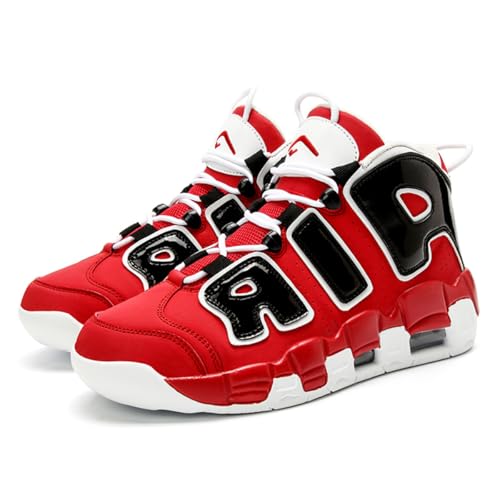 TBJ Herren Damen Air Uptempo Sneaker Schuhe Laufschuhe Turnschuhe mit Luftpolster Walkingschuhe Basketballschuhe Schwarz Rot EU 41 von TBJ