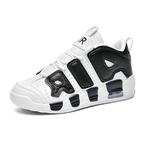 TBJ Herren Damen Air Uptempo Sneaker Schuhe Laufschuhe Turnschuhe mit Luftpolster Walkingschuhe Basketballschuhe Schwarz Weiß EU 42 von TBJ