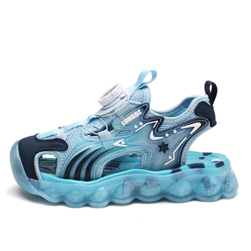TBJ Kinder Sandalen mit Drehknopf Wandern Strand Sandalen Leicht Sneakers Kühles Mondlicht EU 31 TBJ Kinder Sandalen mit Drehknopf Wandern Strand Sandalen Leicht Sneakers Kühles Mondlicht EU 31 von TBJ
