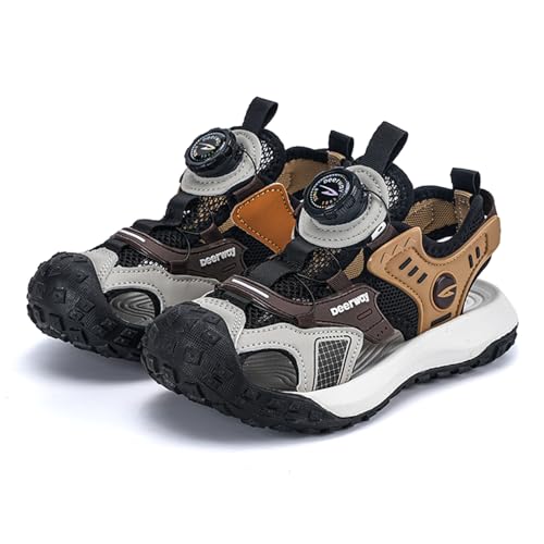 TBJ Kinder Sandalen mit Drehknopf Wandern Strand Sandalen Leicht Sneakers Kühles Schwarzweiß EU 37 TBJ Kinder Sandalen mit Drehknopf Wandern Strand Sandalen Leicht Sneakers Kühles Schwarzweiß EU 37 von TBJ