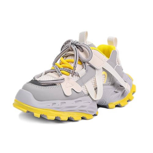 TBJ Kinderschuhe Jungen Mädchen Sportschuhe Freizeitschuhe Vintage Schuhe Gelb EU29 von TBJ