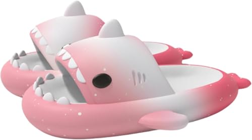 TBJ Shark Slides Hausschuhe Damen und Herren, Hausschuhe, Strandsandalen, rutschfeste Badeschuhe, Kindersandalen Sommersandalen Pink Rot EU44-45 von TBJ