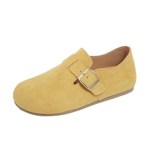 TBJ Slip-On Bequeme Damenschuhe Clogs Suede Leather Backstrap Mules EU36 Gelb TBJ Slip-On Bequeme Damenschuhe Clogs Suede Leather Backstrap Mules EU36 Gelb von TBJ