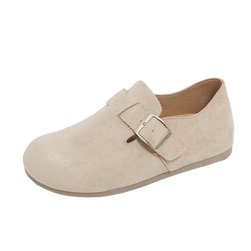 TBJ Slip-On Bequeme Damenschuhe Clogs Suede Leather Backstrap Mules EU37 Kaki von TBJ