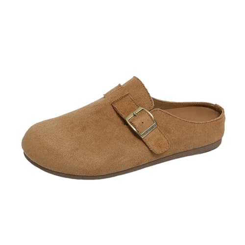 TBJ Slip-On Bequeme Damenschuhe Clogs Suede Leather Backstrap Mules Sandal EU35 Kamelfarbe TBJ Slip-On Bequeme Damenschuhe Clogs Suede Leather Backstrap Mules Sandal EU35 Kamelfarbe von TBJ