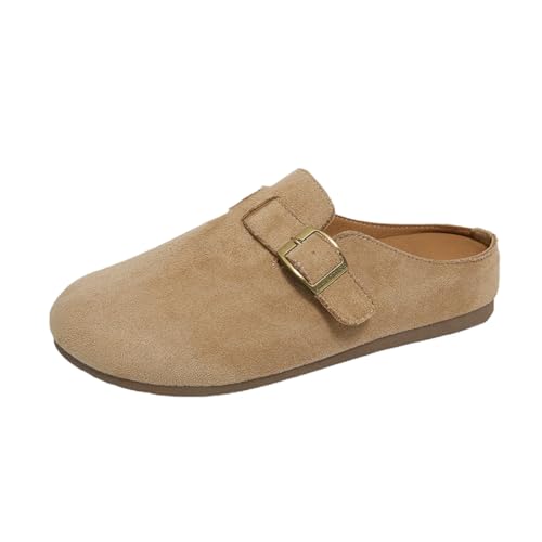 TBJ Slip-On Bequeme Damenschuhe Clogs Suede Leather Backstrap Mules Sandal EU37 Kaki TBJ Slip-On Bequeme Damenschuhe Clogs Suede Leather Backstrap Mules Sandal EU37 Kaki von TBJ