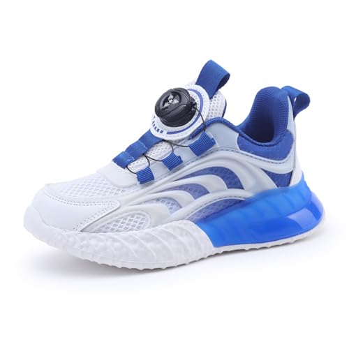 TBJ Sportschuhe für Mädchen Jungen Laufschuhe Kinder Leicht Turnschuhe Atmungsaktiv Mesh Kinderschuhe tägliches Tragen Blau EU 34 von TBJ