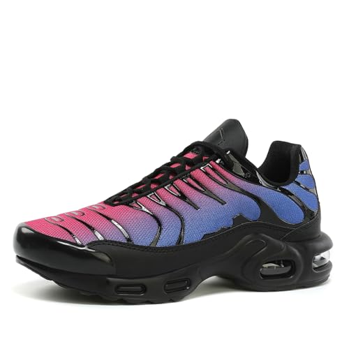 TBJ Unisex Air Schuhe leichte Laufschuhe Turnschuhe mit Luftpolster Atmungsaktiv rutschfeste Walkingschuhe Tennisschuhe Basketballschuhe Sportschuhe Sneaker Damen Shoes rosa lila schwarz EU 38 von TBJ