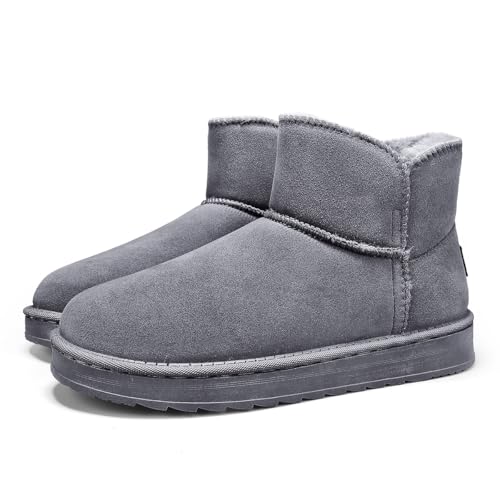 TBJ Unisex Overknee Winterstiefel, Weiche Velours Schneestiefel mit Fellfutter, Paar Schuhe, PVC-Sohle, Größe Groß, Extrem Warm EU36/Grau von TBJ