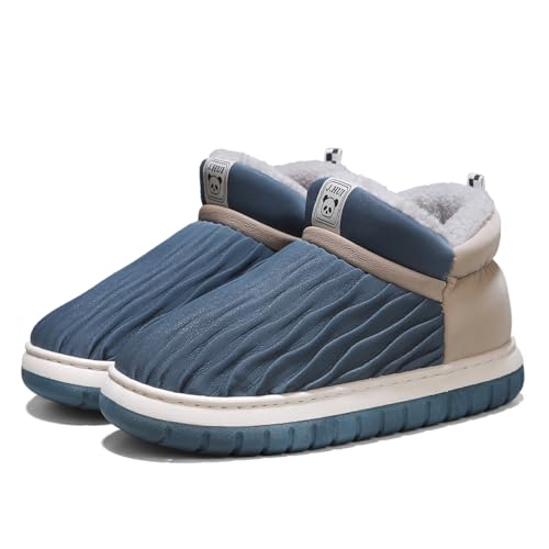 TBJ Unisex Overknee Winterstiefel, Weiche Velours Schneestiefel mit Fellfutter, Paar Schuhe, PVC-Sohle, Größe Groß, Extrem Warm EU38,Blau von TBJ