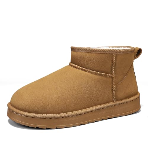 TBJ Unisex Overknee Winterstiefel, Weiche Velours Schneestiefel mit Fellfutter, Paar Schuhe, PVC-Sohle, Größe Groß, Extrem Warm EU38,Braun. von TBJ