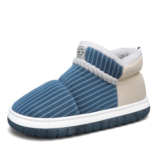 TBJ Unisex Overknee Winterstiefel, Weiche Velours Schneestiefel mit Fellfutter, Paar Schuhe, PVC-Sohle, Größe Groß, Extrem Warm EU40,Blau. von TBJ